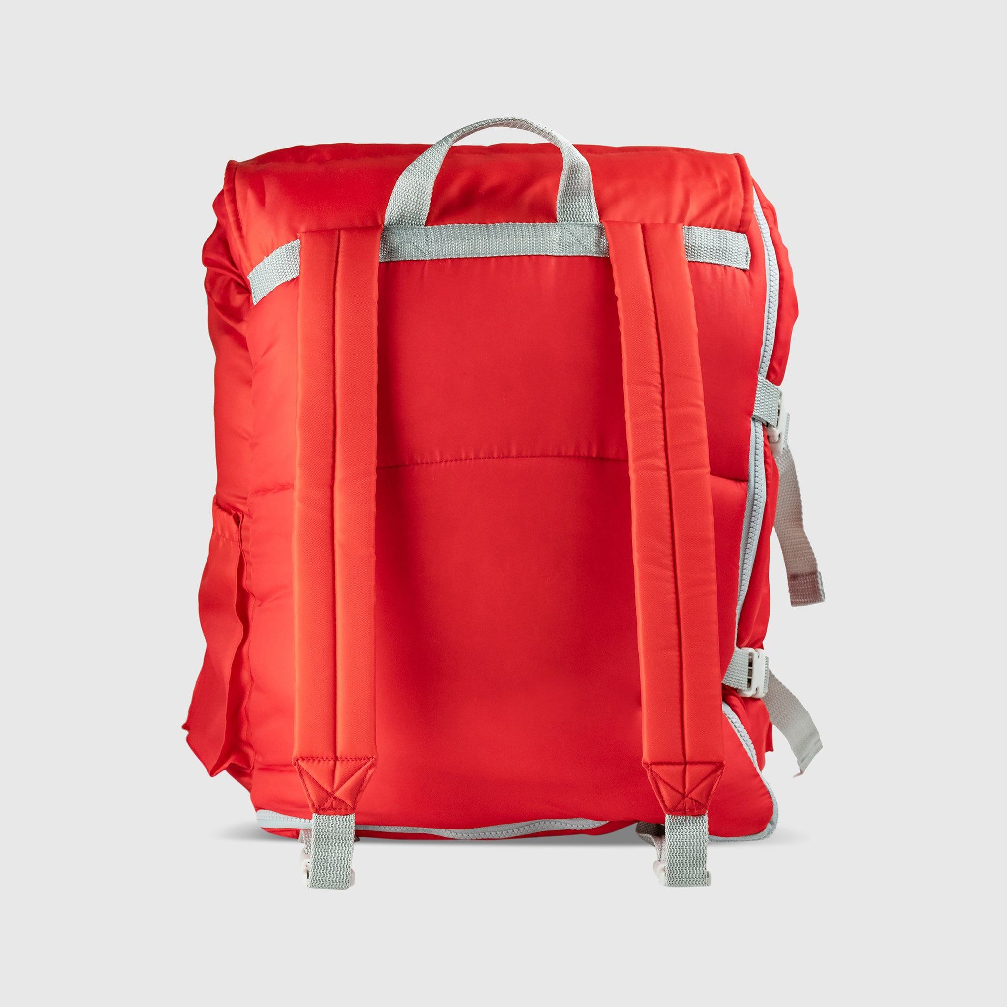 Sleep-n-pack: Packable Sleeping Bag, Big Kid 7-12+ yrs - Fiery Red/Grey Sherpa