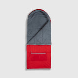 Sleep-n-pack: Packable Sleeping Bag, Big Kid 7-12+ yrs - Fiery Red/Grey Sherpa