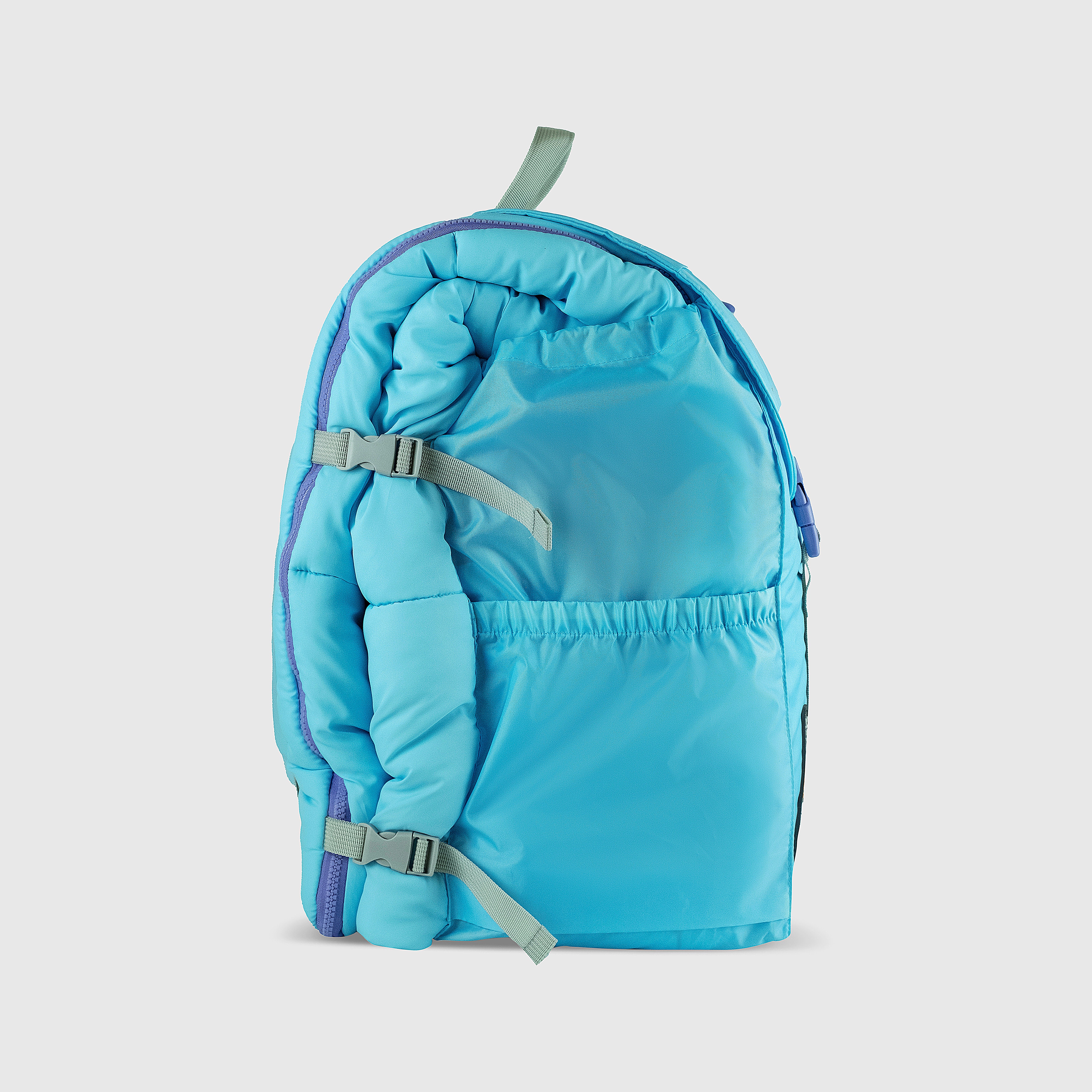 Sleep-n-pack: Packable Sleeping Bag, Big Kid 7-12+ yrs - ClearWater/Violet Dream Sherpa