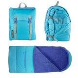 Sleep-n-pack: Packable Sleeping Bag, Big Kid 7-12+ yrs - ClearWater/Violet Dream Sherpa