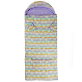 Sleep-n-Pack, Packable Kid's Sleeping Bag & Backpack, Outdoor Rated, 7-12 Yrs, Happy Daisy Stripes, Cozy Fleece Lined