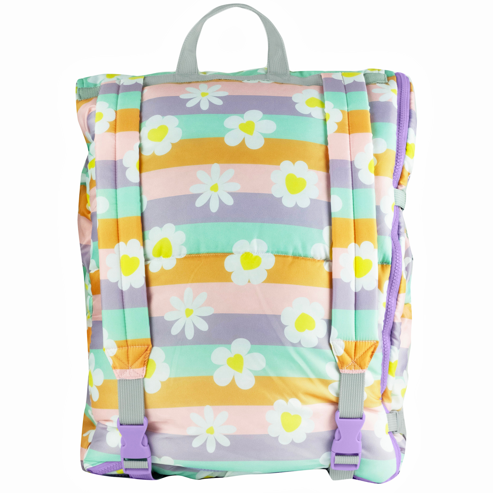 Sleep-n-pack: Packable Sleeping Bag, Big Kid 7-12+ yrs  - Happy Daisy Stripes