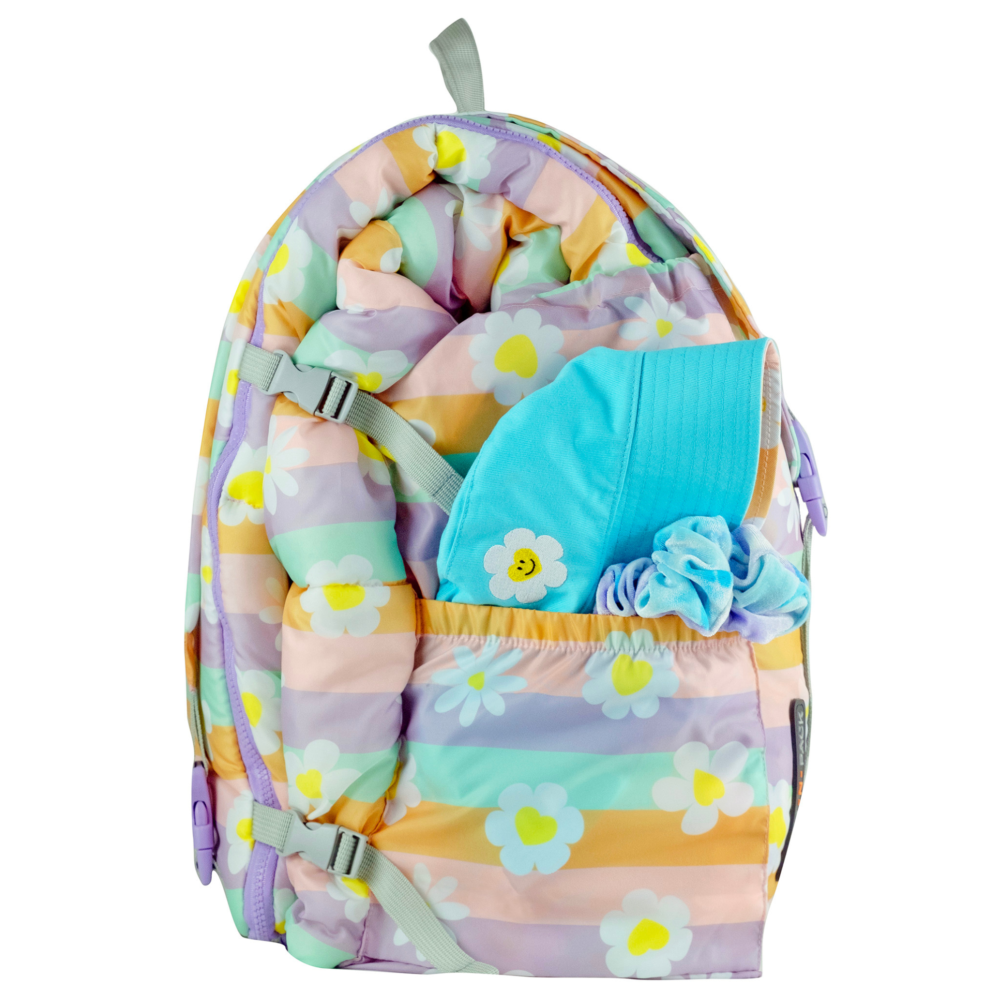 Sleep-n-pack: Packable Sleeping Bag, Big Kid 7-12+ yrs  - Happy Daisy Stripes