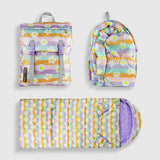 Sleep-n-pack: Packable Sleeping Bag, Big Kid 7-12+ yrs  - Happy Daisy Stripes