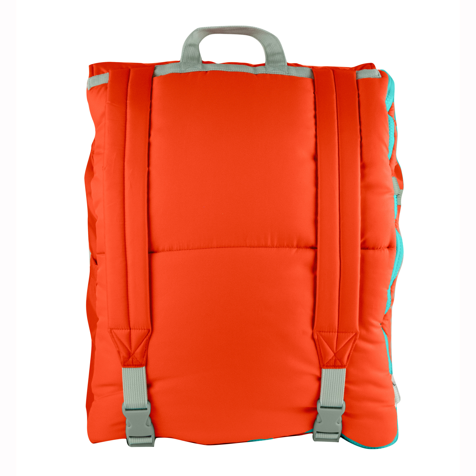 Sleep-n-pack: Packable Sleeping Bag, Big Kid 7-12+ yrs - Orange Oasis/Turquoise Sherpa