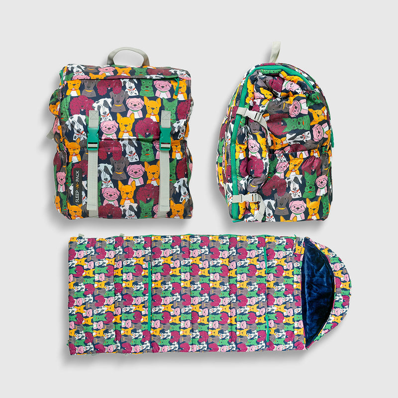 Sleep-N-Pack™ Big Kid Sleeping Bag Backpack – Walter and Friends Print