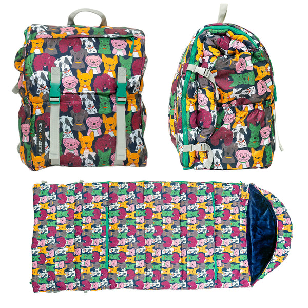 Sleep-N-Pack™ Big Kid Sleeping Bag Backpack – Walter and Friends Print