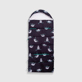 Sleep-N-Pack™ Big Kid Sleeping Bag Backpack – Lounging Sloths in Black