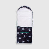 Sleep-N-Pack™ Big Kid Sleeping Bag Backpack – Lounging Sloths in Black