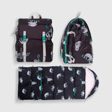Sleep-N-Pack™ Big Kid Sleeping Bag Backpack – Lounging Sloths in Black