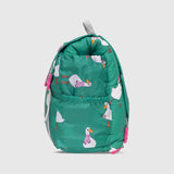 Sleep-N-Pack™ Big Kid Sleeping Bag Backpack – Silly Ducks in Golf Green