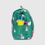 Sleep-N-Pack™ Big Kid Sleeping Bag Backpack – Silly Ducks in Golf Green
