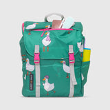 Sleep-N-Pack™ Big Kid Sleeping Bag Backpack – Silly Ducks in Golf Green
