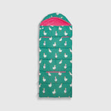 Sleep-N-Pack™ Big Kid Sleeping Bag Backpack – Silly Ducks in Golf Green