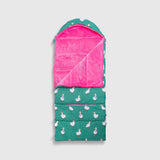 Sleep-N-Pack™ Big Kid Sleeping Bag Backpack – Silly Ducks in Golf Green