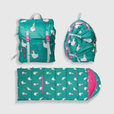 Sleep-N-Pack™ Big Kid Sleeping Bag Backpack – Silly Ducks in Golf Green