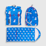Sleep-N-Pack™ Big Kid Sleeping Bag Backpack – French Poodle Print in Brilliant Blue