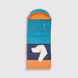Sleep-N-Pack™ – Big Kid Size | Color Block Camp Collection: Enamel Blue, Persimmon & Navy Blue