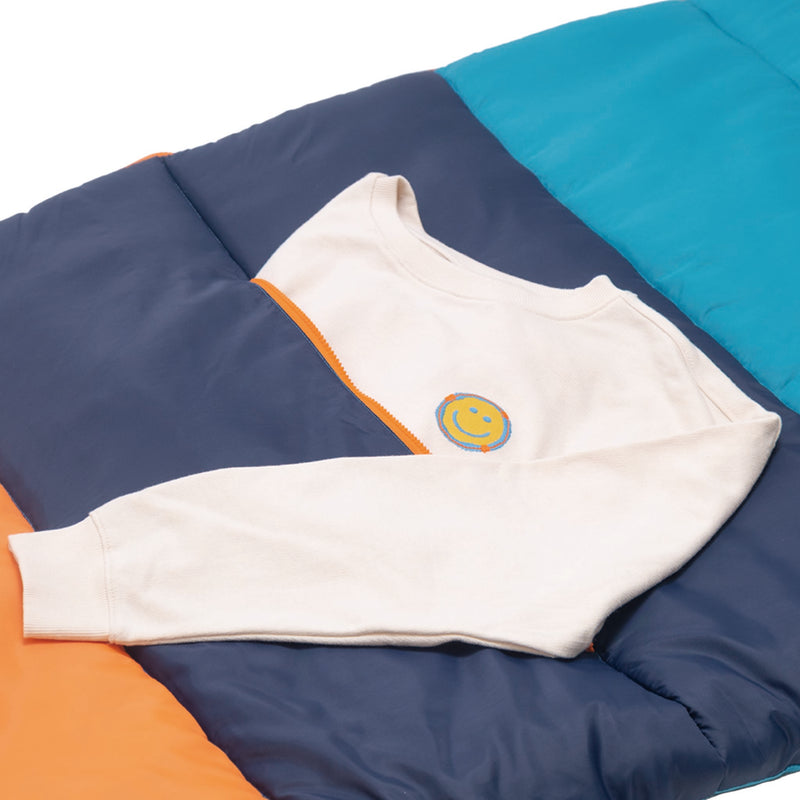 Sleep-N-Pack™ – Big Kid Size | Color Block Camp Collection: Enamel Blue, Persimmon & Navy Blue