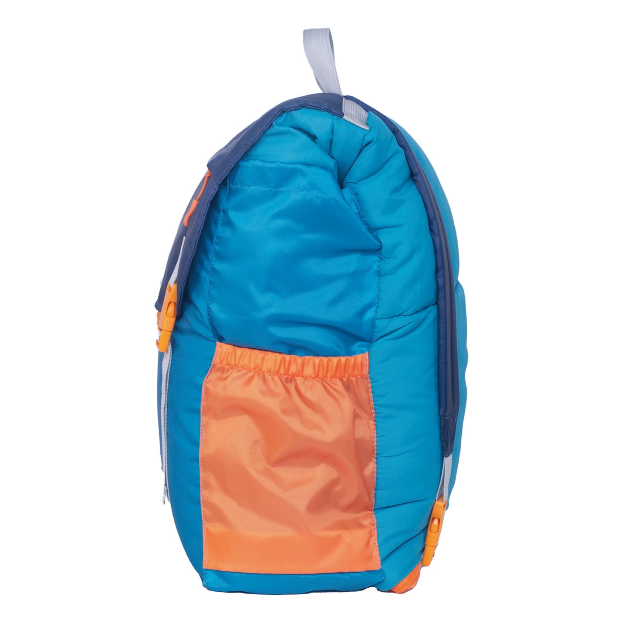 Sleep-N-Pack™ – Big Kid Size | Color Block Camp Collection: Enamel Blue, Persimmon & Navy Blue