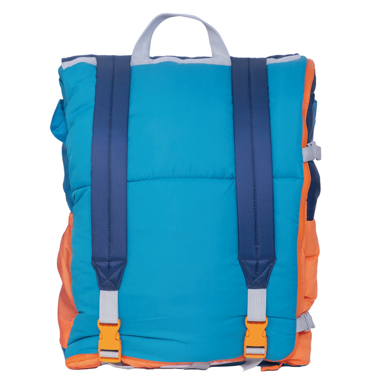 Sleep-N-Pack™ – Big Kid Size | Color Block Camp Collection: Enamel Blue, Persimmon & Navy Blue
