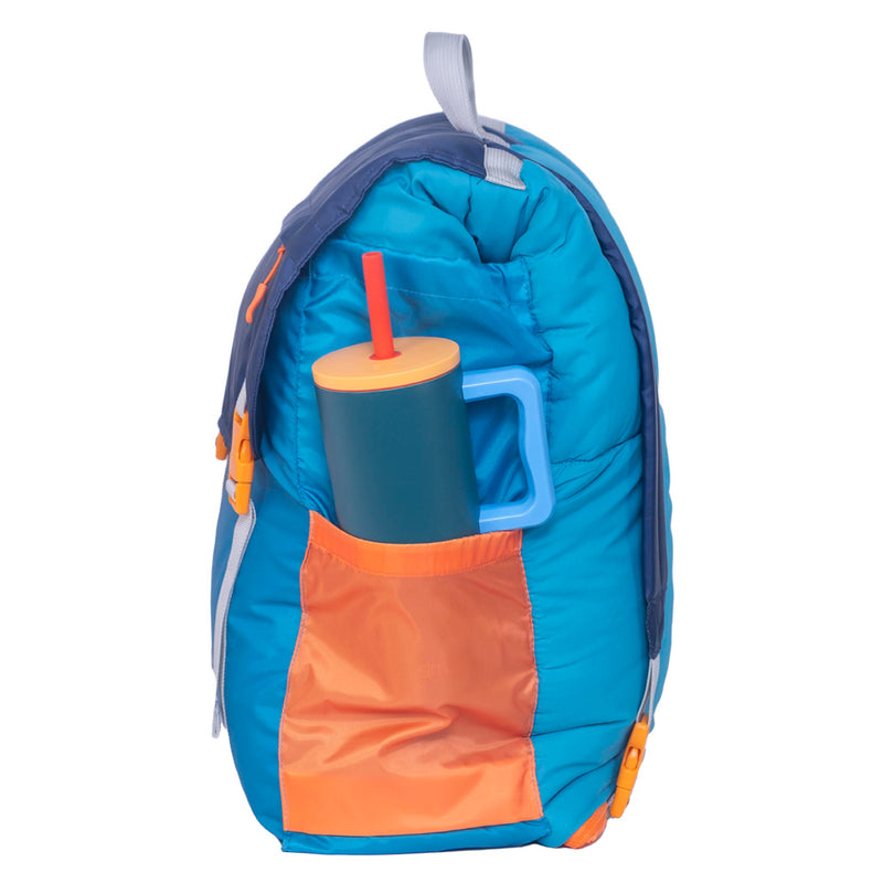 Sleep-N-Pack™ – Big Kid Size | Color Block Camp Collection: Enamel Blue, Persimmon & Navy Blue