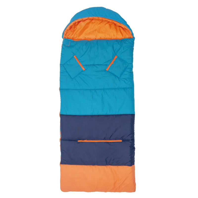 Sleep-N-Pack™ – Big Kid Size | Color Block Camp Collection: Enamel Blue, Persimmon & Navy Blue