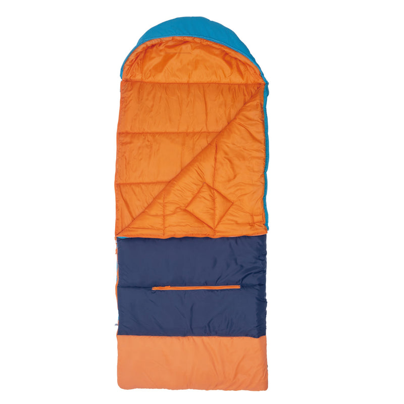 Sleep-N-Pack™ – Big Kid Size | Color Block Camp Collection: Enamel Blue, Persimmon & Navy Blue