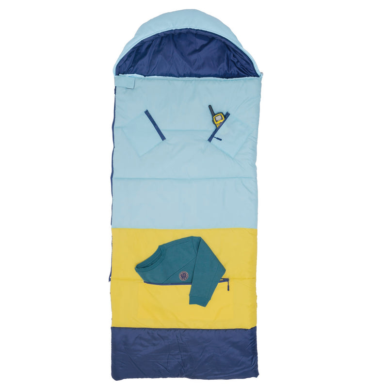 Sleep-N-Pack™ – Big Kid Size | Color Block Cali Teal, Buttercup Yellow & Navy Blue