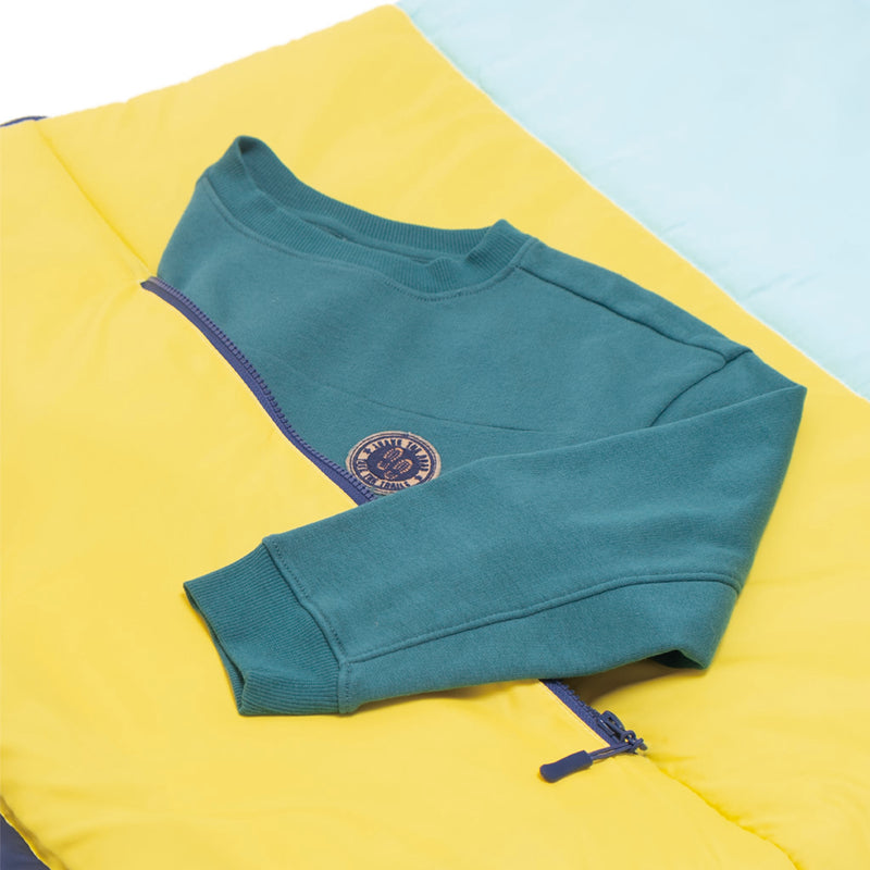 Sleep-N-Pack™ – Big Kid Size | Color Block Cali Teal, Buttercup Yellow & Navy Blue