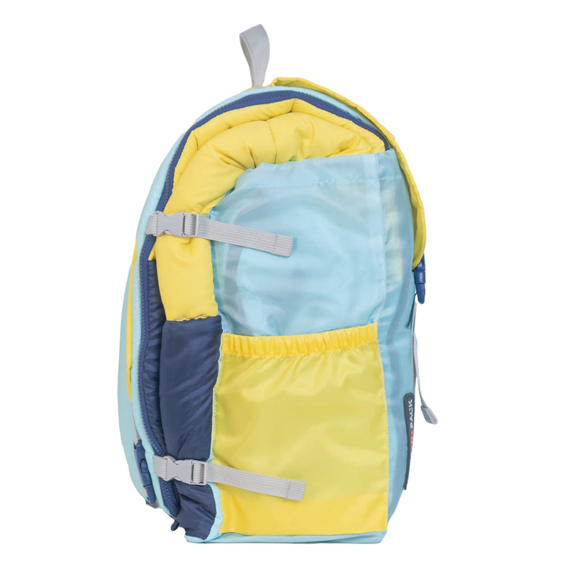 Sleep-N-Pack™ – Big Kid Size | Color Block Cali Teal, Buttercup Yellow & Navy Blue