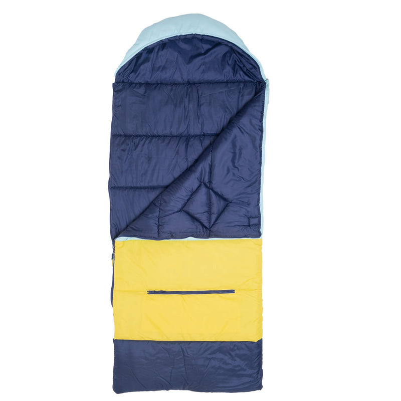 Sleep-N-Pack™ – Big Kid Size | Color Block Cali Teal, Buttercup Yellow & Navy Blue