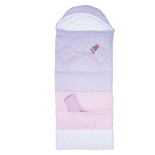 Sleep-N-Pack™ – Big Kid Size | Color Block Pink/Lilac/Coconut