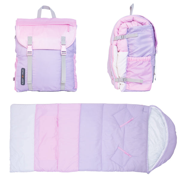 Sleep-N-Pack™ – Big Kid Size | Color Block Pink/Lilac/Coconut