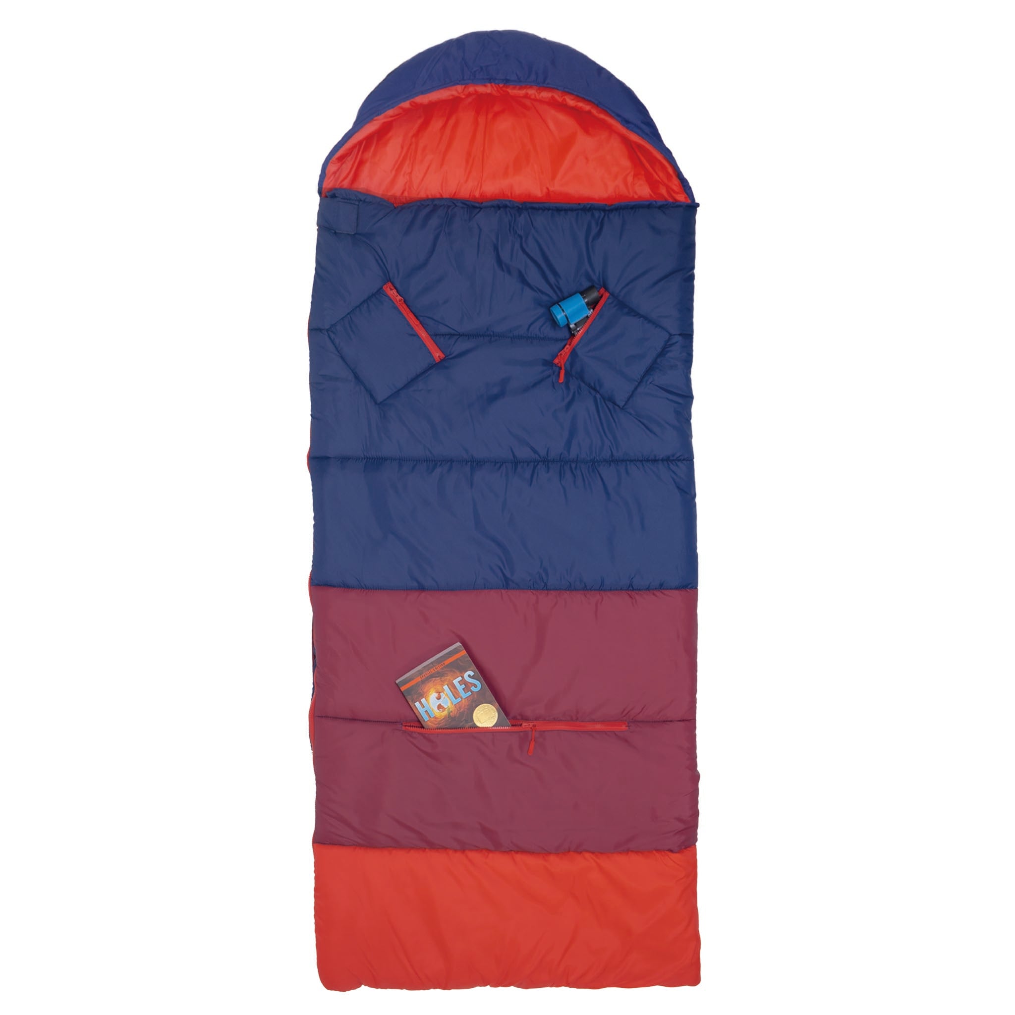 Sleep-N-Pack™ – Big Kid Size | Color Block Camp Collection: Navy, Fiery Red & Mulberry