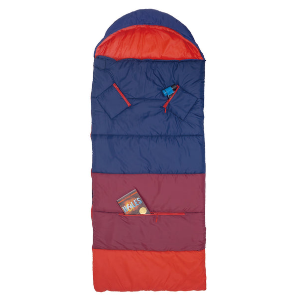Sleep-N-Pack™ – Big Kid Size | Color Block Camp Collection: Navy, Fiery Red & Mulberry