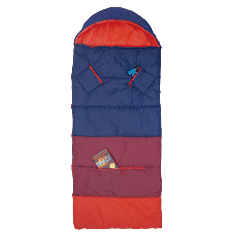 Sleep-N-Pack™ – Big Kid Size | Color Block Camp Collection: Navy, Fiery Red & Mulberry