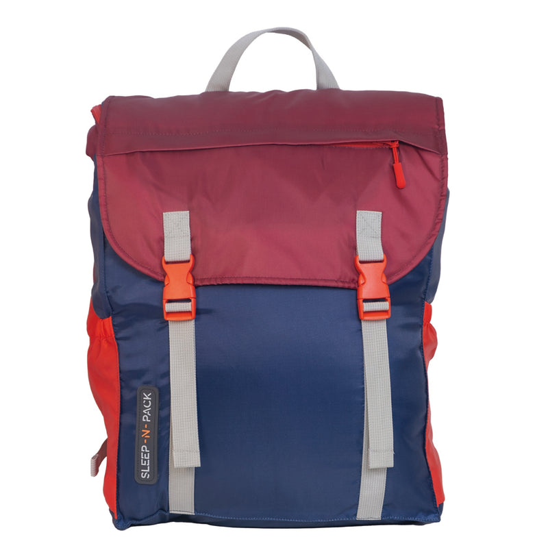 Sleep-N-Pack™ – Big Kid Size | Color Block Camp Collection: Navy, Fiery Red & Mulberry
