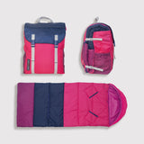 Sleep-N-Pack™ – Big Kid Size | Color Block Raspberry Sorbet, Navy & Winterberry