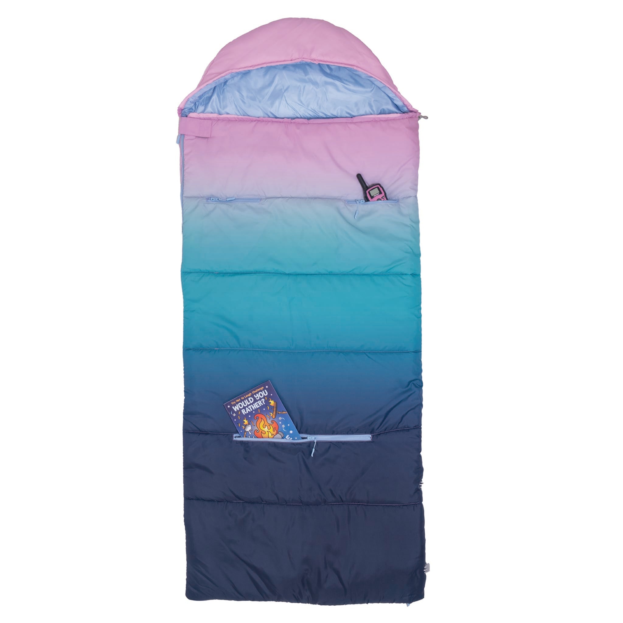 Sleep-N-Pack™ – Big Kid Size | Color Block Camp Collection: Blue Ombre