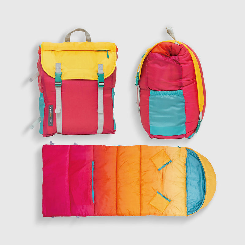 Sleep-N-Pack™ – Big Kid Size | Color Block Sunset Ombre