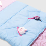 Sleep-N-Pack™ – Big Kid Size | Color Block Camp Collection: Pink Smile Face