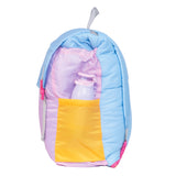 Sleep-N-Pack™ – Big Kid Size | Color Block Camp Collection: Pink Smile Face