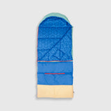 Sleep-N-Pack™ – Big Kid Size | Color Block Camp Collection: Blue Smile Face