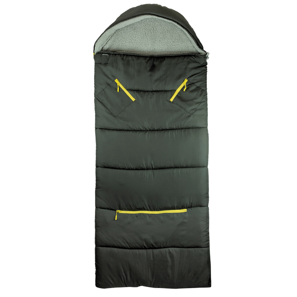 Sleep-n-pack: Packable Sleeping Bag, Big Kid 7-12+ yrs - Charcoal/Marshmallow Sherpa