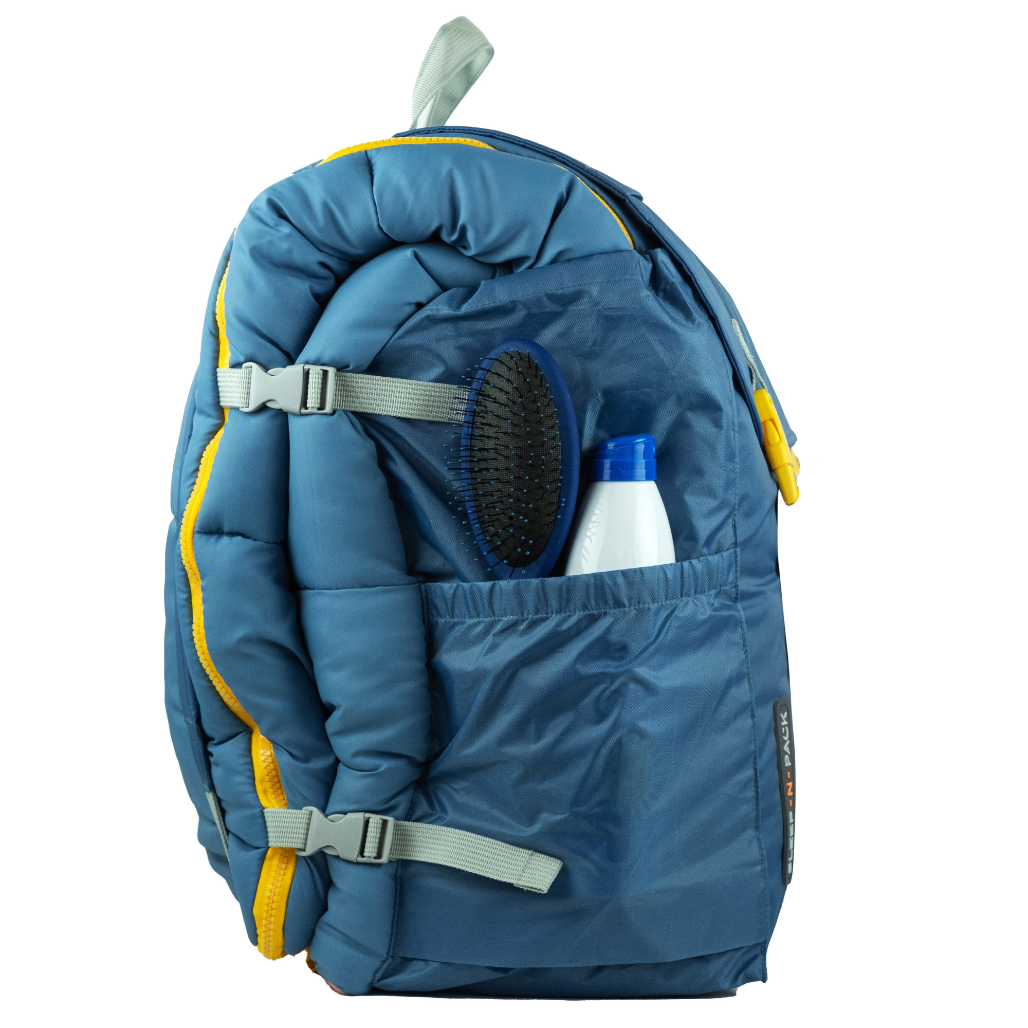 Sleep-n-pack: Packable Sleeping Bag, Big Kid 7-12+ yrs - Hudson Blue/Cherry Pink Sherpa