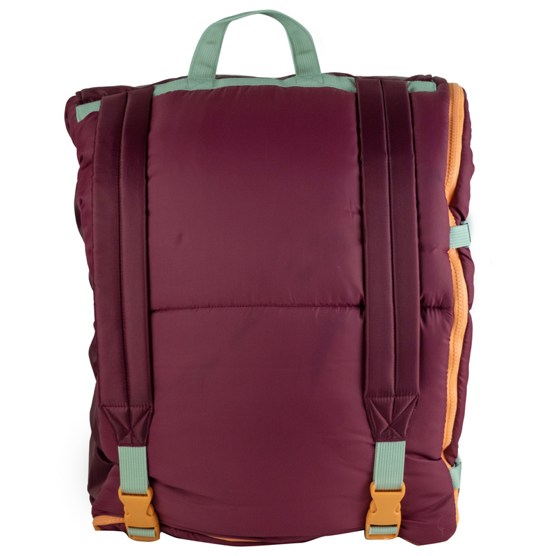 Sleep-n-pack: Kid's Sleeping Bag Backpack, Outdoor Rated, Sherpa Lined, WinterBerry/Goldenrod