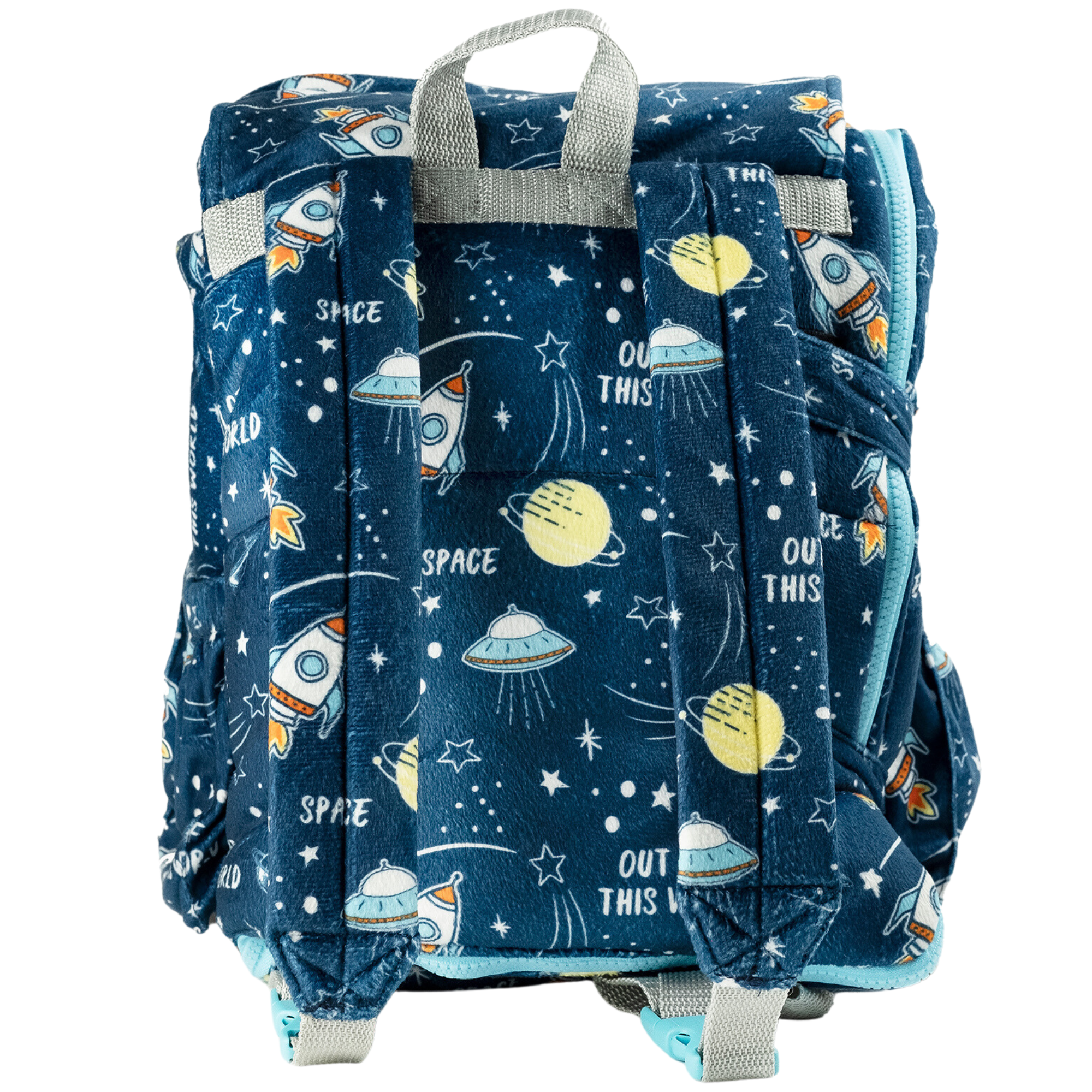 Sleep-n-Pack: Packable Little Kid's Sleeping Bag & Backpack, Cozy Mink, Space & Rockets