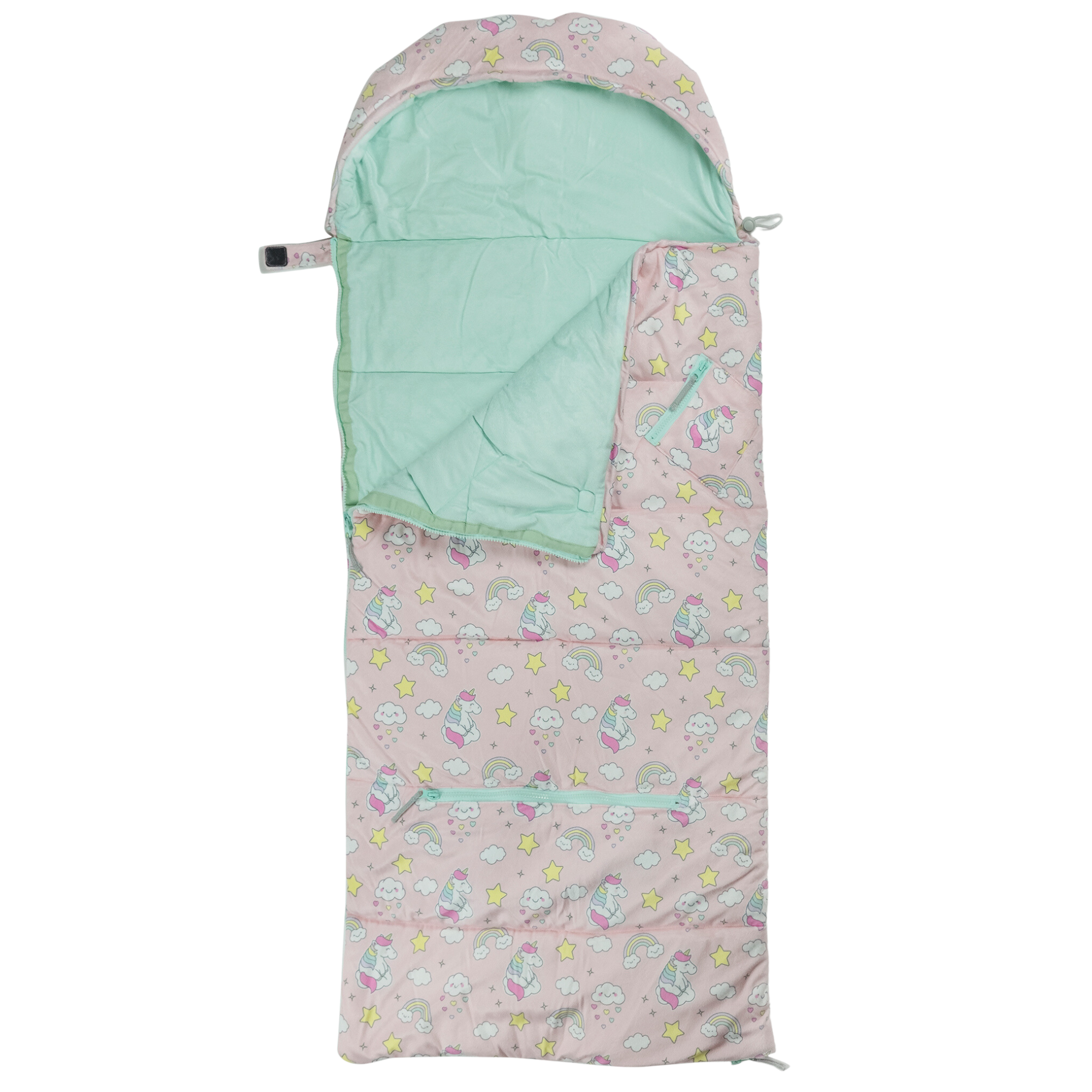 Sleep-n-Pack: Packable Little Kid's Sleeping Bag & Backpack, Cozy Mink, Unicorns