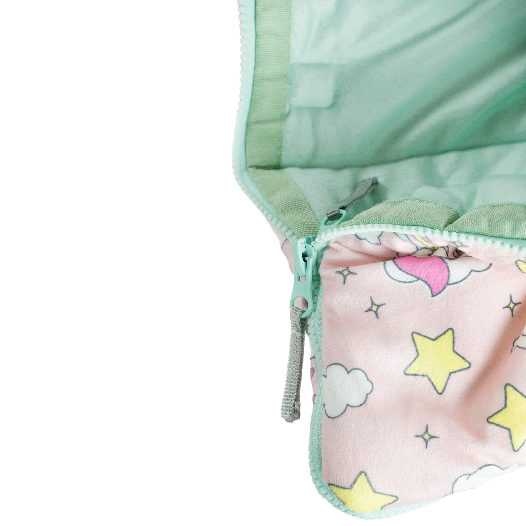 Sleep-n-Pack: Packable Little Kid's Sleeping Bag & Backpack, Cozy Mink, Unicorns